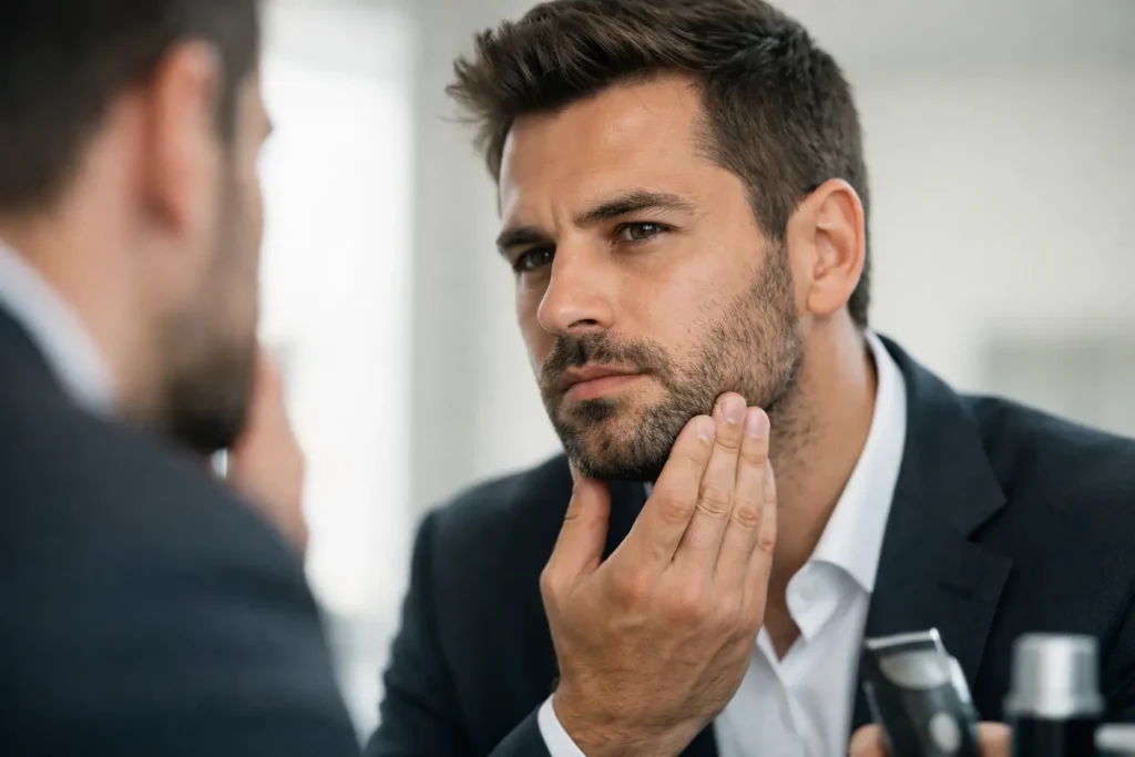Cuidados com barba falhada para uma imagem forte