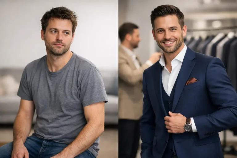 Antes e depois consultoria de imagem masculina